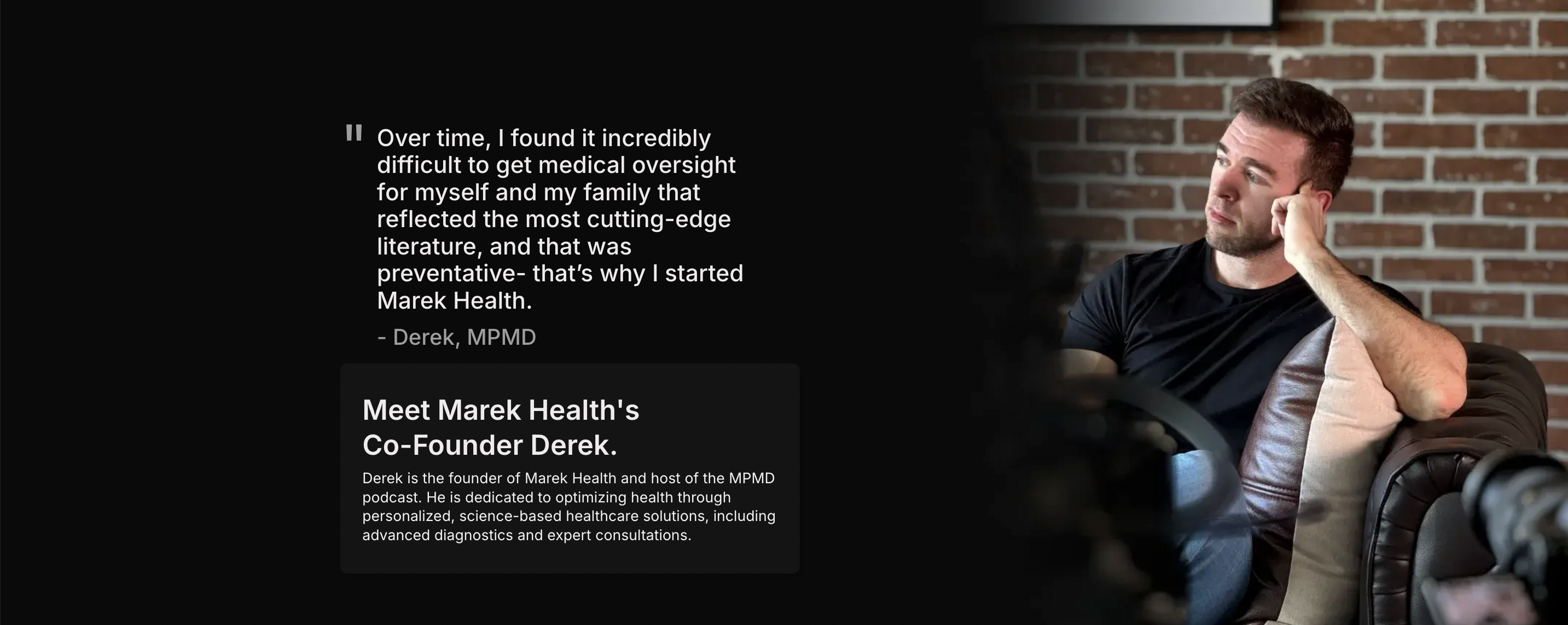 Marek Health hero